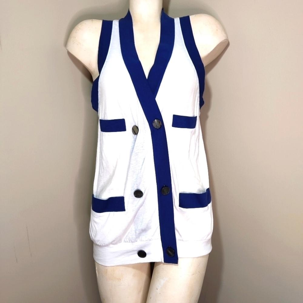 3.1 Philip Lim White Blue Sleeveless Top S